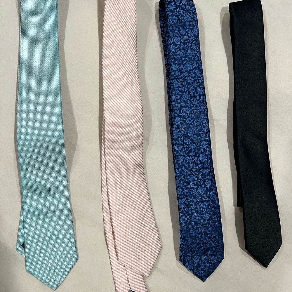 Men's Tie Collection - Green, Pink, Blue, Black (all 4 included)